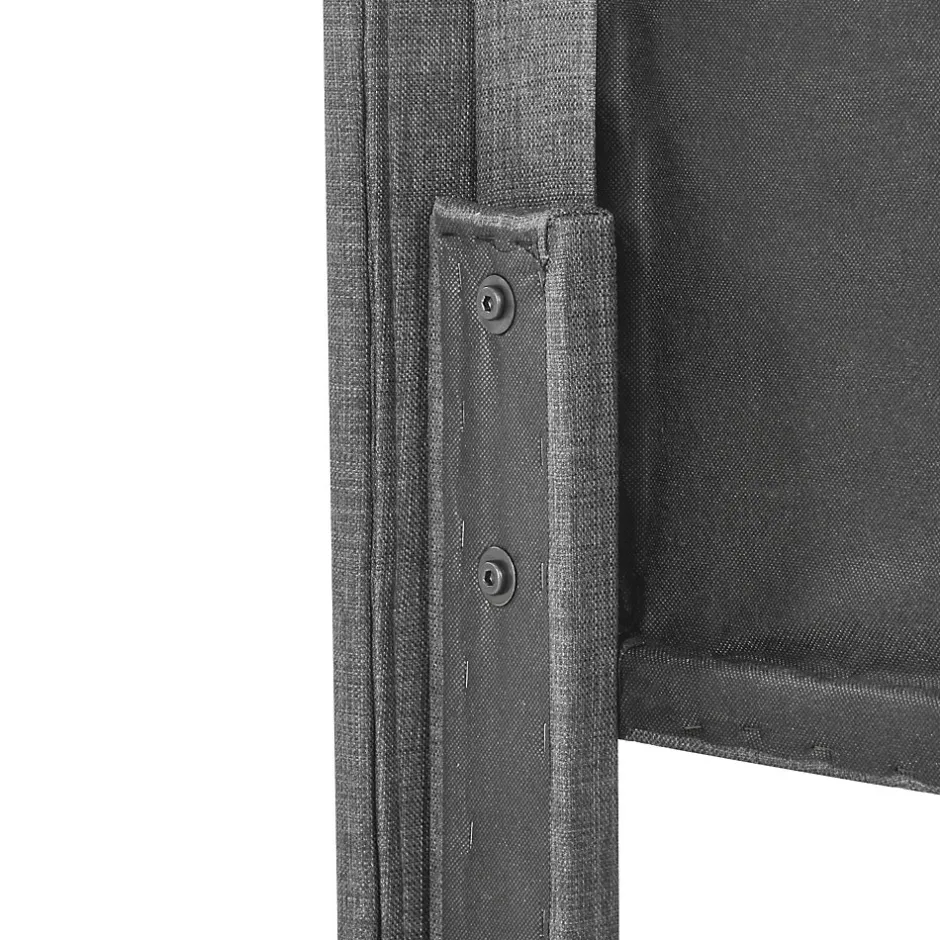 Okwish Lit simple 90x200 cm - Lit adulte capitonné avec sommier à lattes - Lin - Sans Matelas - Gris
