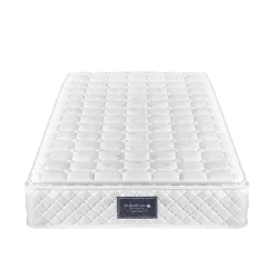Generique Lit simple 90x200 cm - Lit adulte capitonné avec sommier à lattes - Lin - Matelas Inclus - Gris Sale
