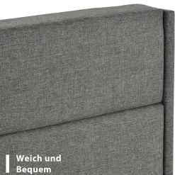 Okwish Lit simple 90x200 cm - Lit adulte capitonné avec tête de lit - Lin - Sans Matelas - Gris Foncé New