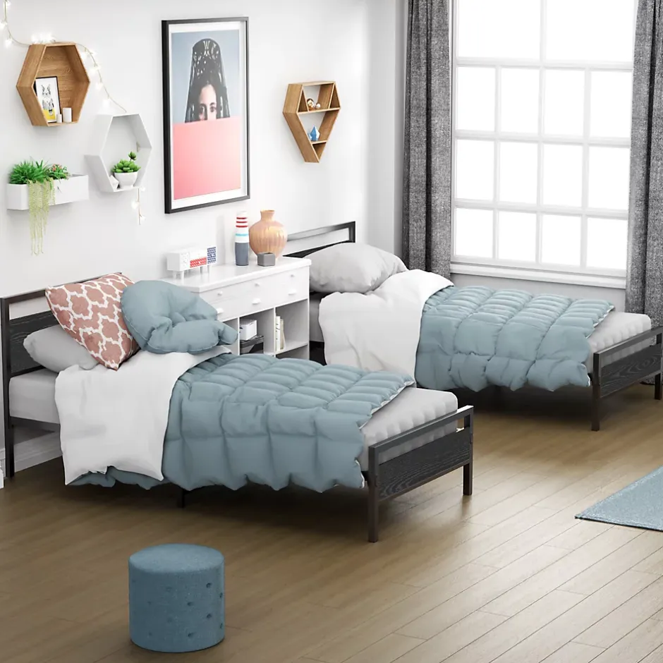Okwish Lit Simple 90x200 cm - Lit en Métal Noir Robuste Gain de Place pour Petite Chambre - Sans Matelas Clearance