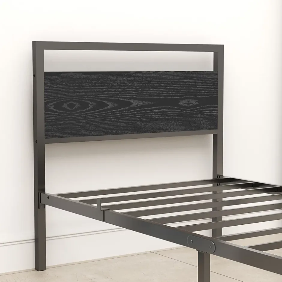 Okwish Lit Simple 90x200 cm - Lit en Métal Noir Robuste Gain de Place pour Petite Chambre - Sans Matelas Clearance