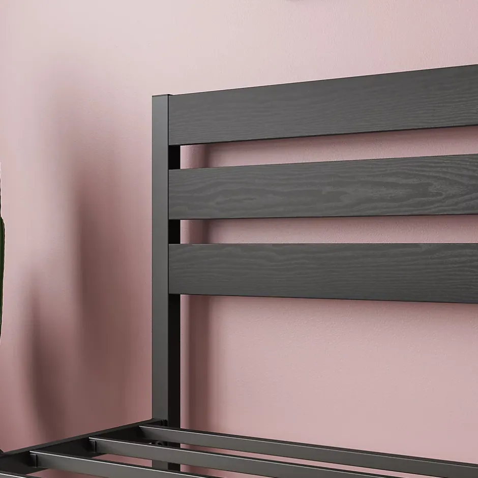 Okwish Lit Simple 90x200 cm - Lit en Métal Noir Contemporain et Durable pour Chambre Ado - Sans Matelas Clearance