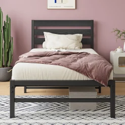 Okwish Lit Simple 90x200 cm - Lit en Métal Noir Contemporain et Durable pour Chambre Ado - Sans Matelas Clearance
