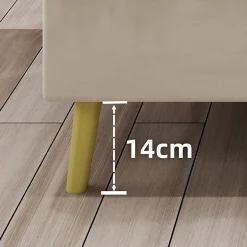 Okwish Lit Simple 90x200 cm - Lit Enfant avec Tête Cartoon Capitonnée et Cadre Bas, Velours Beige, sans Matelas Online