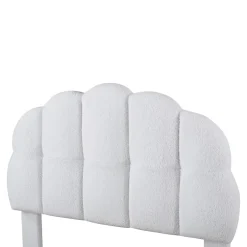 Generique Lit simple 90x200 cm avec tête de lit, sommier en bois, cadre plateforme, pour enfant, blanc New