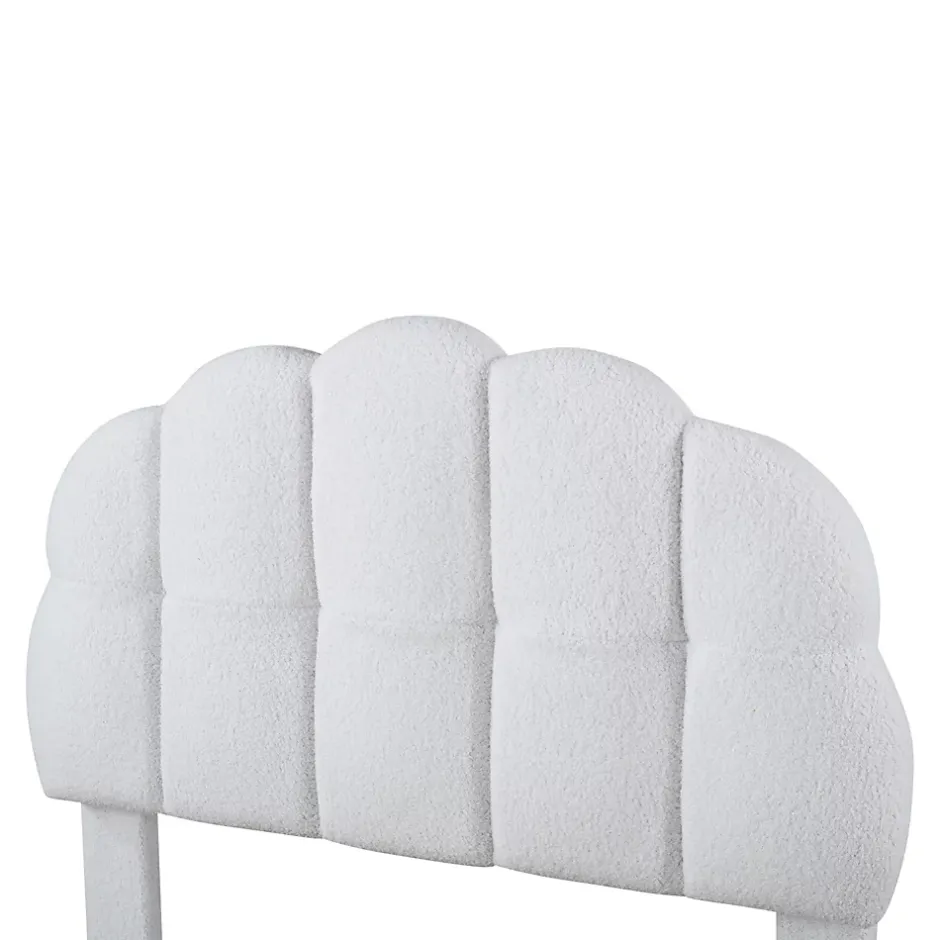 Generique Lit simple 90x200 cm avec tête de lit, sommier en bois, cadre plateforme, pour enfant, blanc New