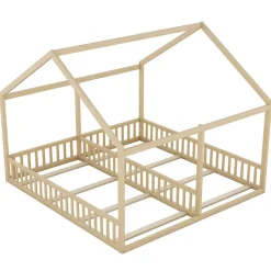 ProximaX Lit simple 90x200 cm modèle maison naturel, lit bas 2-en-1 pour enfants et adolescents, design ludique et multifonction Discount