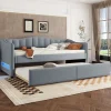 Enfant Fortuna lai Lit Simple 90x200cm, Canapé-Lit avec Tiroirs et Éclairage Ambiant, Beige