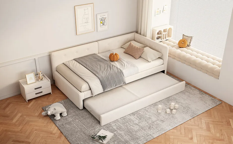 Fortuna lai Lit Simple 90x200cm, Canapé-Lit avec Lit Escamotable, Minimalisme, Gris Clearance