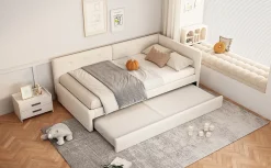 Fortuna lai Lit Simple 90x200cm, Canapé-Lit avec Lit Escamotable, Minimalisme, Gris Clearance