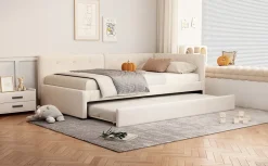 Fortuna lai Lit Simple 90x200cm, Canapé-Lit avec Lit Escamotable, Minimalisme, Gris Clearance