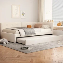 Fortuna lai Lit Simple 90x200cm, Canapé-Lit avec Lit Escamotable, Minimalisme, Gris Clearance
