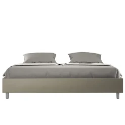Ityhome Lit sommier avec sommier capitonné 180x210 cappuccino simili cuir Azelia