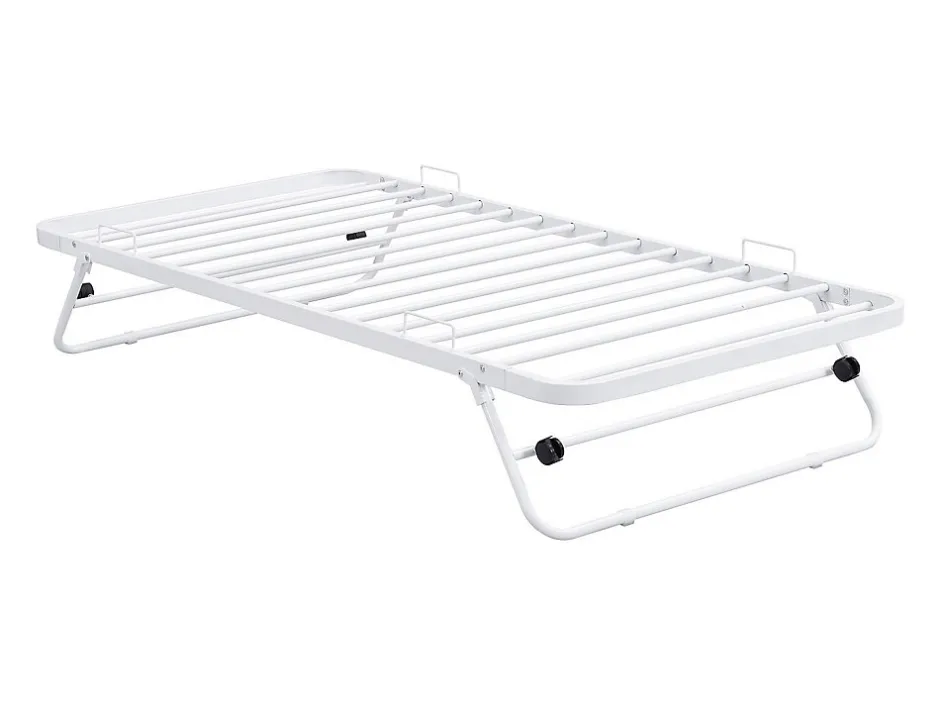 Enfant Vente-unique Lit sommier d'appoint pliant 90 x 190 cm - Métal - Blanc - ADONIS II