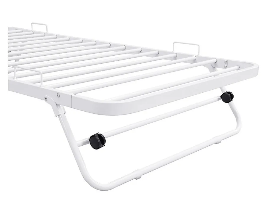 Enfant Vente-unique Lit sommier d'appoint pliant 90 x 190 cm - Métal - Blanc - ADONIS II