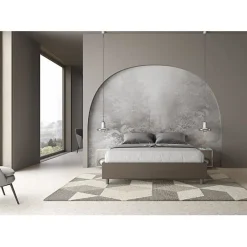 Ityhome Lit sommier sans sommier capitonné 160x190 simili cuir cappuccino Azelia