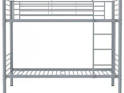 Enfant Habitat Et Jardin Lit superposé "ADAM" - 90 x 190 cm - Métal - Gris