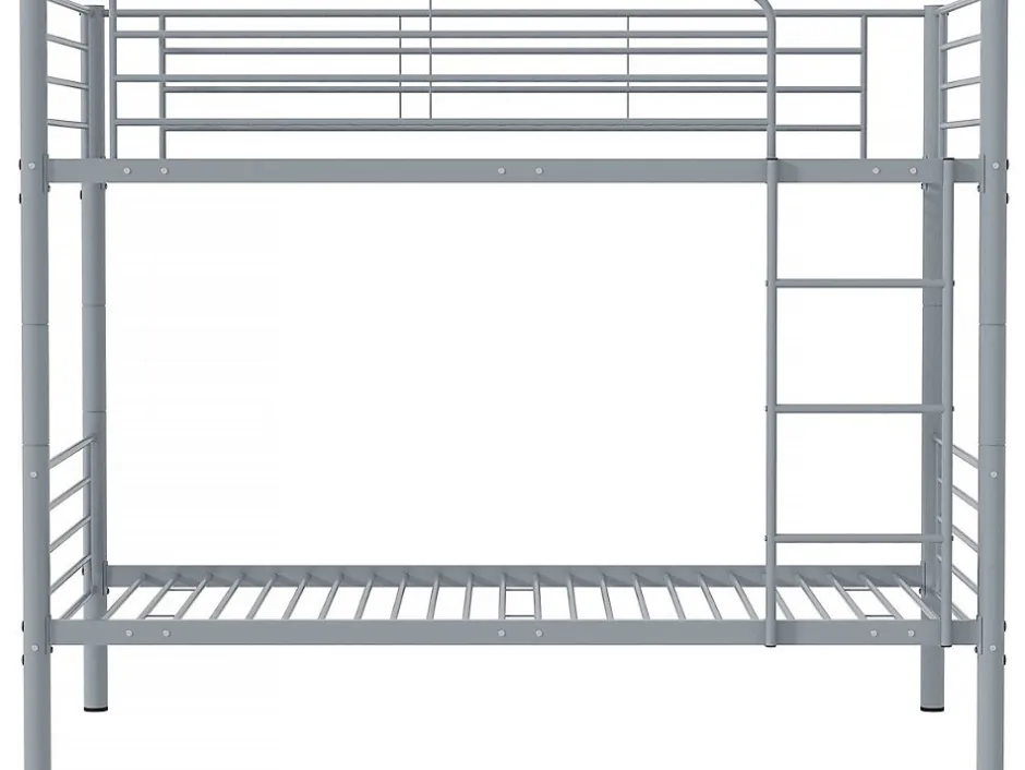 Enfant Habitat Et Jardin Lit superposé "ADAM" - 90 x 190 cm - Métal - Gris