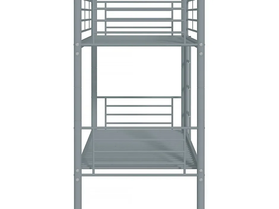 Enfant Habitat Et Jardin Lit superposé "ADAM" - 90 x 190 cm - Métal - Gris