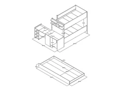 Vente-unique Lit superposé avec tiroir lit gigogne et 2 bureaux 3 x 90 x 190 cm - Coloris : Blanc et naturel + Matelas - DOMATI