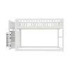 ProximaX Lit superposé bas Lit enfant 140 x 200 cm en bois avec compartiments de rangement ouverts et clôture, blanc Outlet