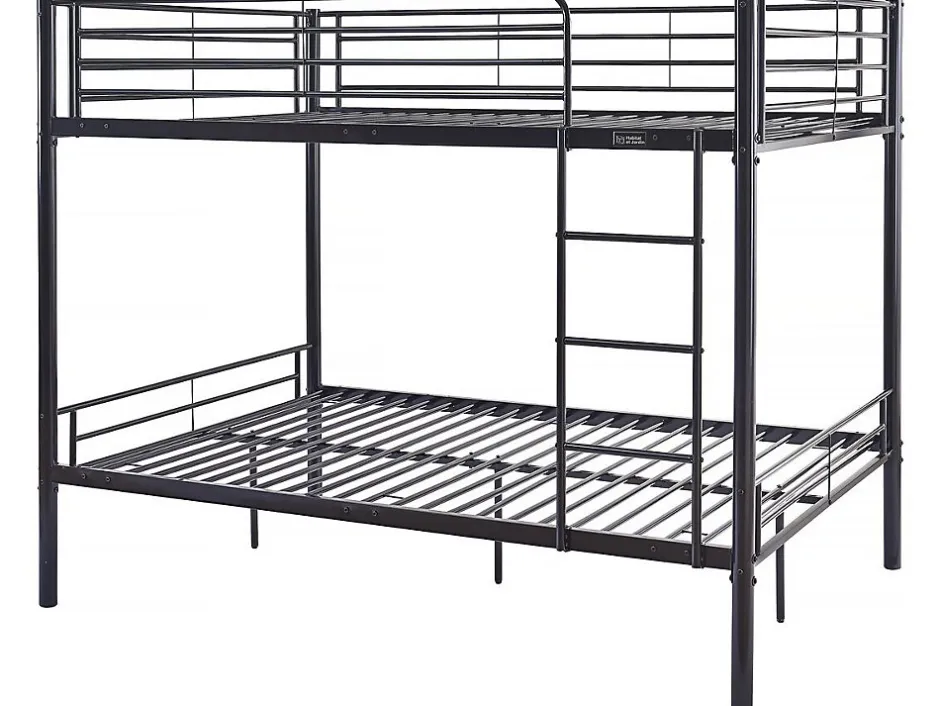 Enfant Habitat Et Jardin Lit superposé double "Adam" Sommier inclus 140 x 190 cm Noir