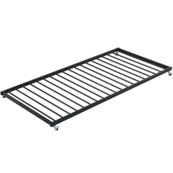 Enfant Simple Life Lit superposé en métal, adapté enfants et ados, avec lit gigogne, 4 barrières, noir, 90x200cm, 90x190cm