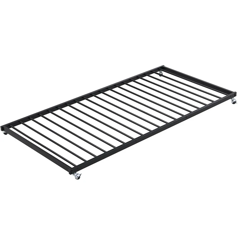 Enfant Simple Life Lit superposé en métal, adapté enfants et ados, avec lit gigogne, 4 barrières, noir, 90x200cm, 90x190cm