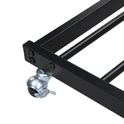 Enfant Simple Life Lit superposé en métal, adapté enfants et ados, avec lit gigogne, 4 barrières, noir, 90x200cm, 90x190cm
