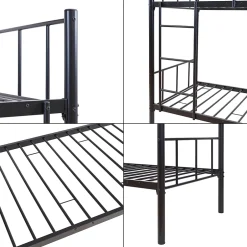 [En.Casa] Lit superposé en métal Berimma 90 x 200 cm noir en.casa Sale