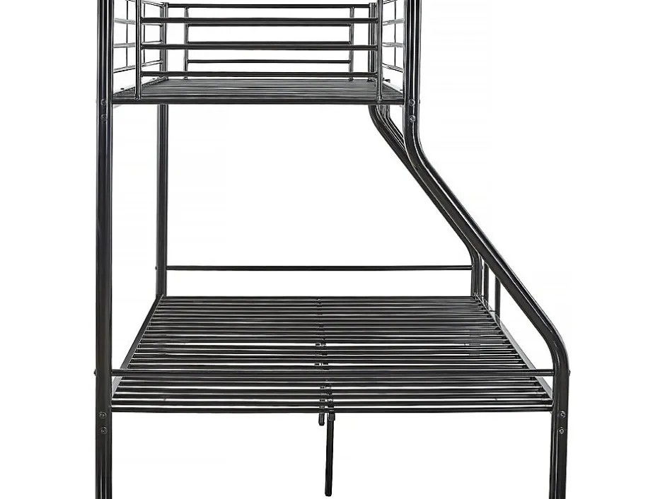 Habitat Et Jardin Lit superposé en métal "Leo" Sommiers inclus - 90/140 x 190 cm - Noir Outlet