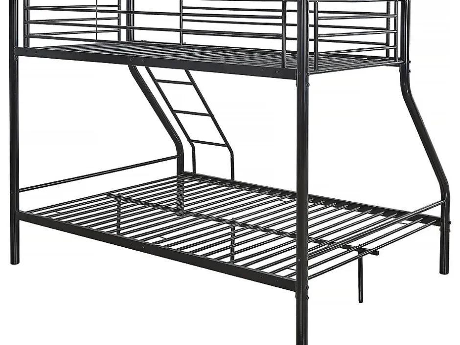 Habitat Et Jardin Lit superposé en métal "Leo" Sommiers inclus - 90/140 x 190 cm - Noir Outlet