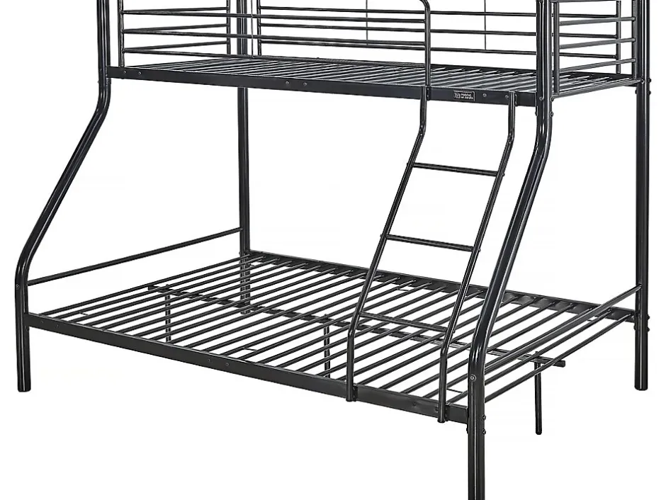 Habitat Et Jardin Lit superposé en métal "Leo" Sommiers inclus - 90/140 x 190 cm - Noir Outlet