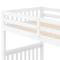 ProximaX Lit superposé enfant 90x200 cm blanc avec étagère escalier, 2 tiroirs, barrières hautes, certifié EN747-1, sûr et pratique Best