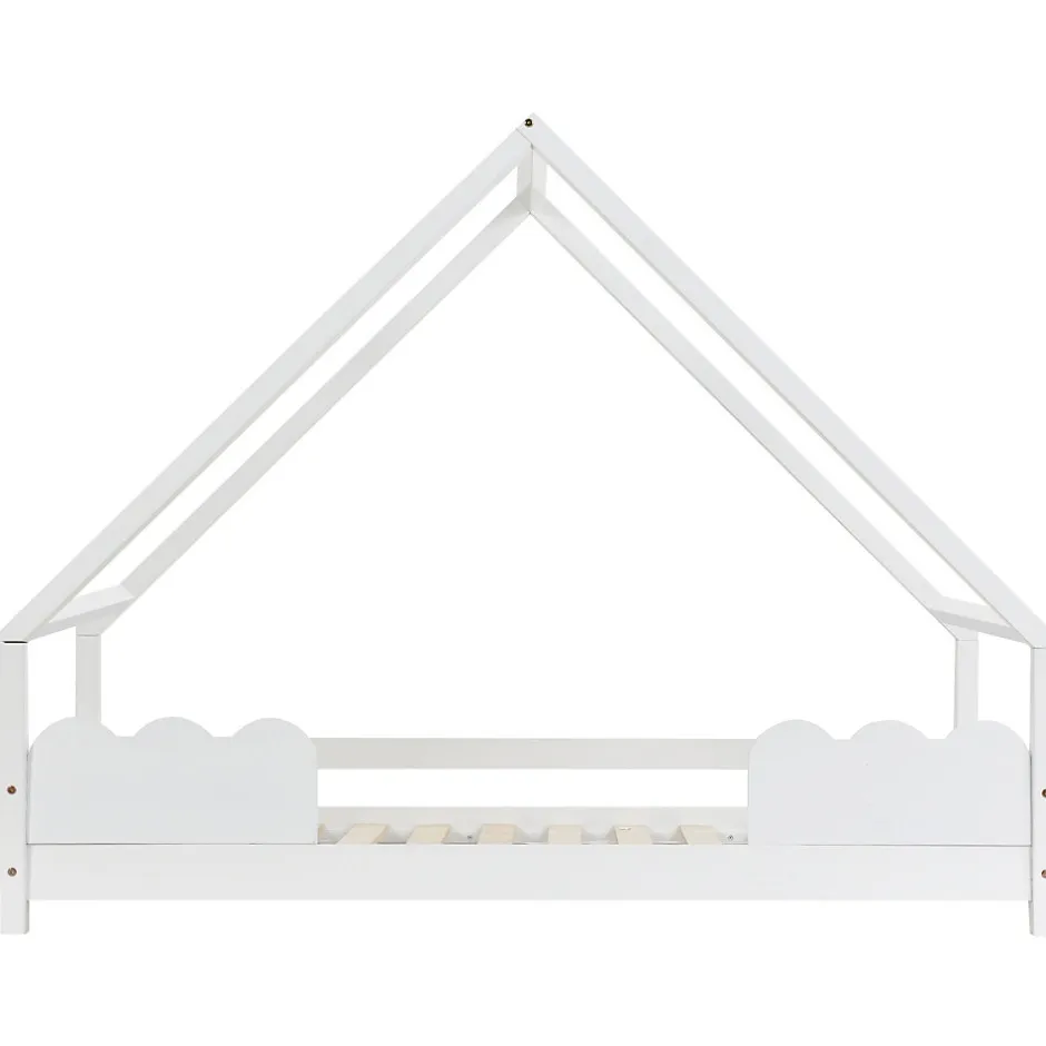 Enfant Okwish Lit Superposé enfant 90x200 cm - Lit Simple en Bois Massif de Pin, Capacité 120 kg, Sans Matelas, Blanc