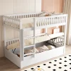 ProximaX Lit superposé enfant 90x200 cm en bois massif blanc avec système de rangement hydraulique, lit solide, durable et fonctionnel New