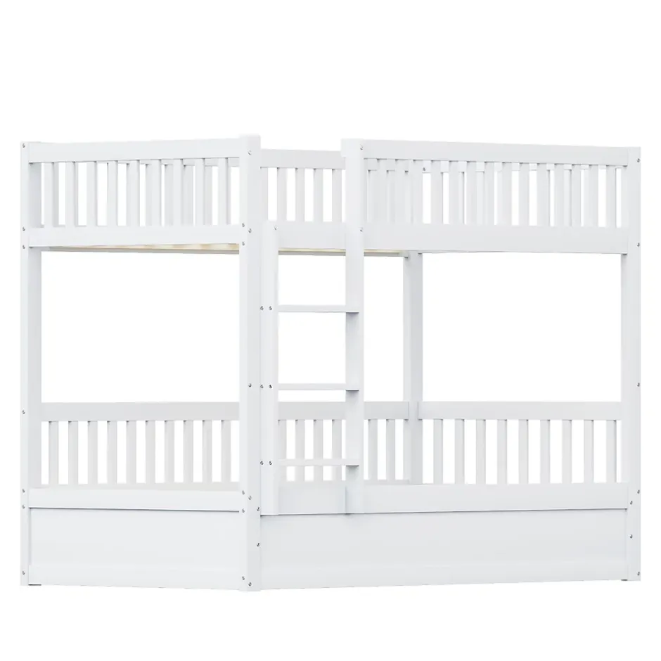 ProximaX Lit superposé enfant 90x200 cm en bois massif blanc avec système de rangement hydraulique, lit solide, durable et fonctionnel New