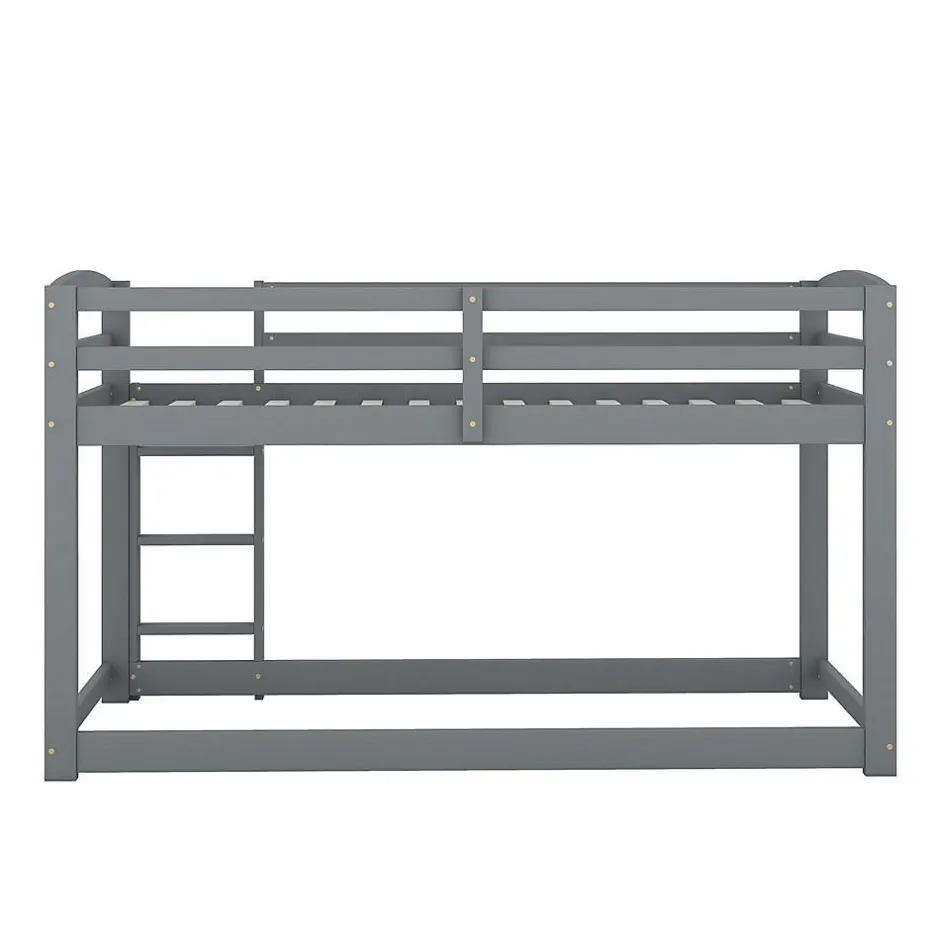 Enfant Blackcolors Lit Superposé Enfant 90X200Cm Pin Gris