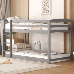 Enfant Blackcolors Lit Superposé Enfant 90X200Cm Pin Gris