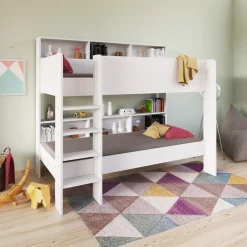 Enfant Weber Industries Lit superposé LUCKY 90x190 + 2 sommiers / Blanc