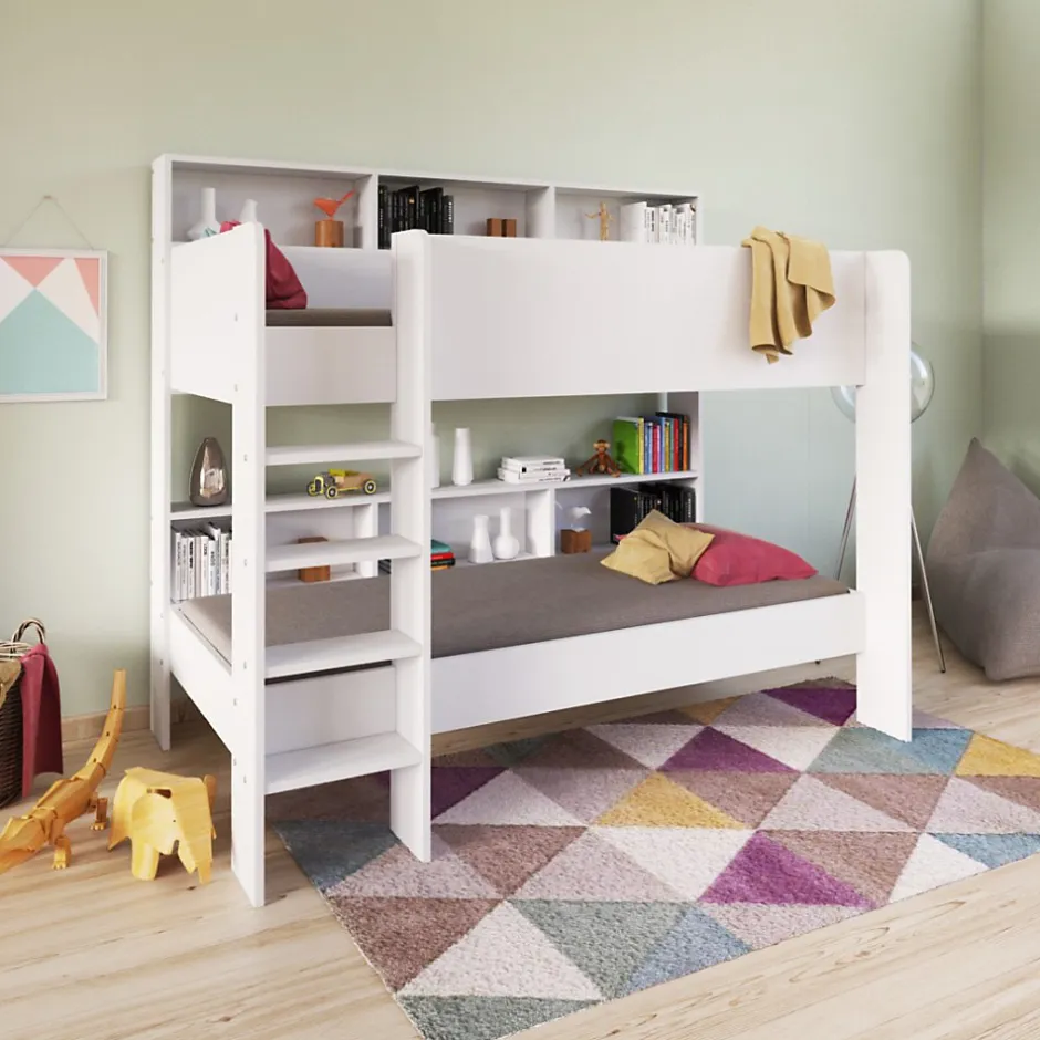 Enfant Weber Industries Lit superposé LUCKY 90x190 + 2 sommiers / Blanc