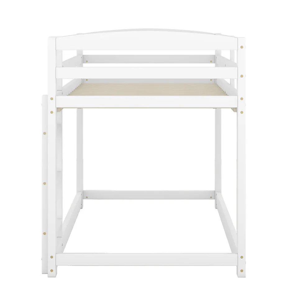 Enfant Simple Life Lit superposé pour enfants, lit cadre bois massif pin, montage facile, blanc, 90x200 cm