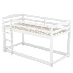 Enfant Simple Life Lit superposé pour enfants, lit cadre bois massif pin, montage facile, blanc, 90x200 cm