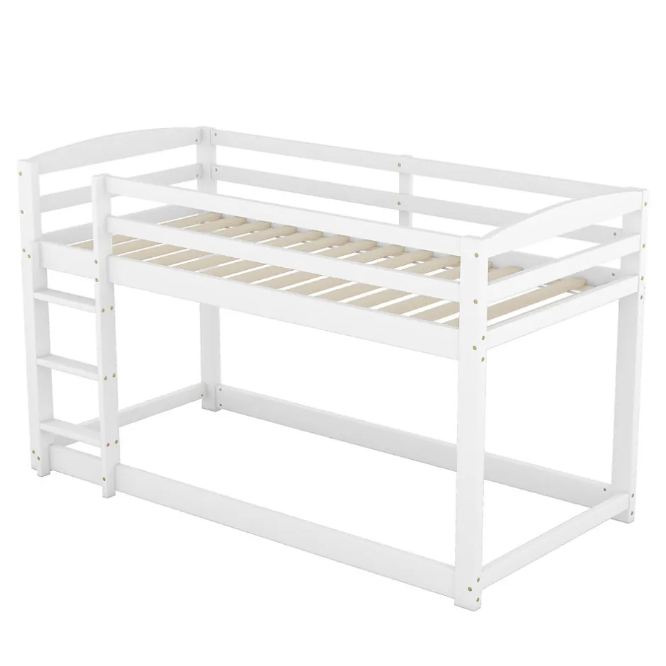 Enfant Simple Life Lit superposé pour enfants, lit cadre bois massif pin, montage facile, blanc, 90x200 cm