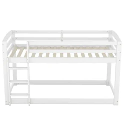 Enfant Simple Life Lit superposé pour enfants, lit cadre bois massif pin, montage facile, blanc, 90x200 cm