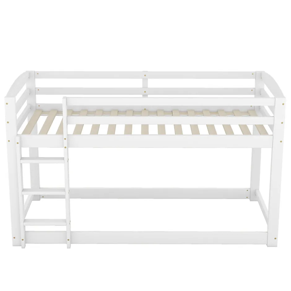 Enfant Simple Life Lit superposé pour enfants, lit cadre bois massif pin, montage facile, blanc, 90x200 cm