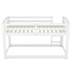 Enfant Simple Life Lit superposé pour enfants, lit cadre bois massif pin, montage facile, blanc, 90x200 cm