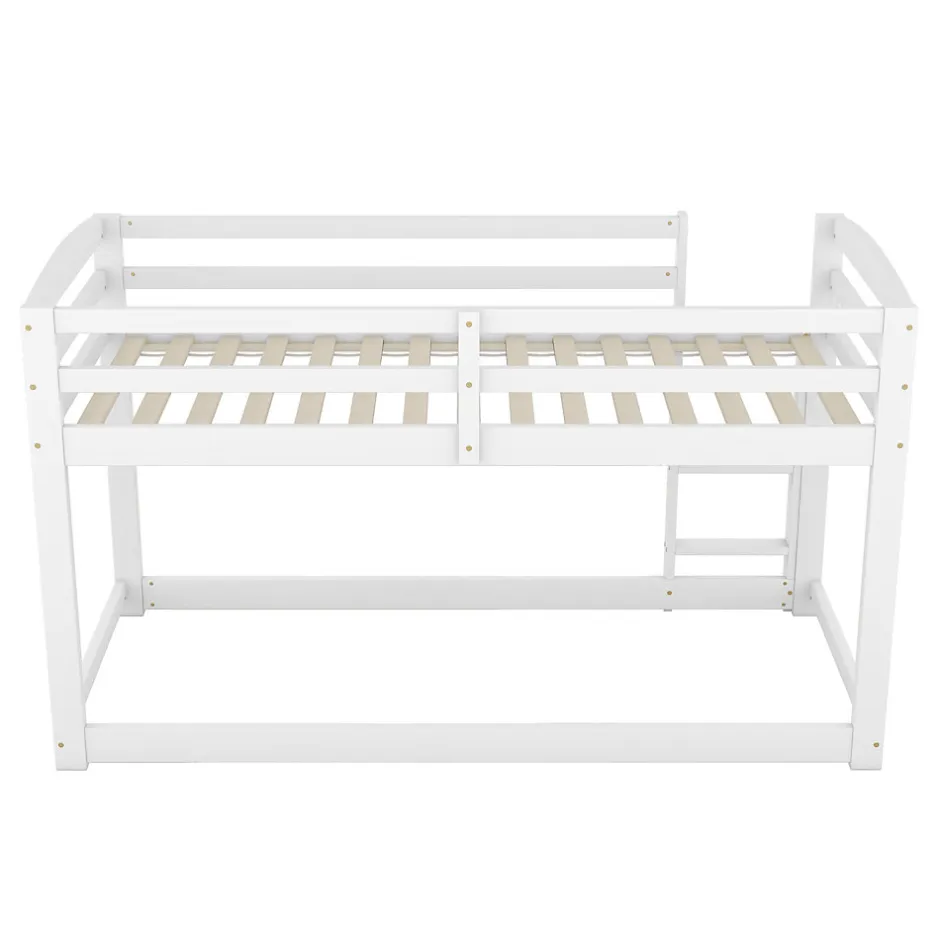 Enfant Simple Life Lit superposé pour enfants, lit cadre bois massif pin, montage facile, blanc, 90x200 cm