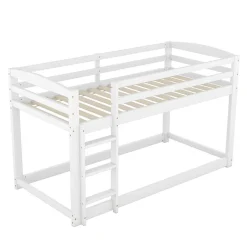 Enfant Simple Life Lit superposé pour enfants, lit cadre bois massif pin, montage facile, blanc, 90x200 cm