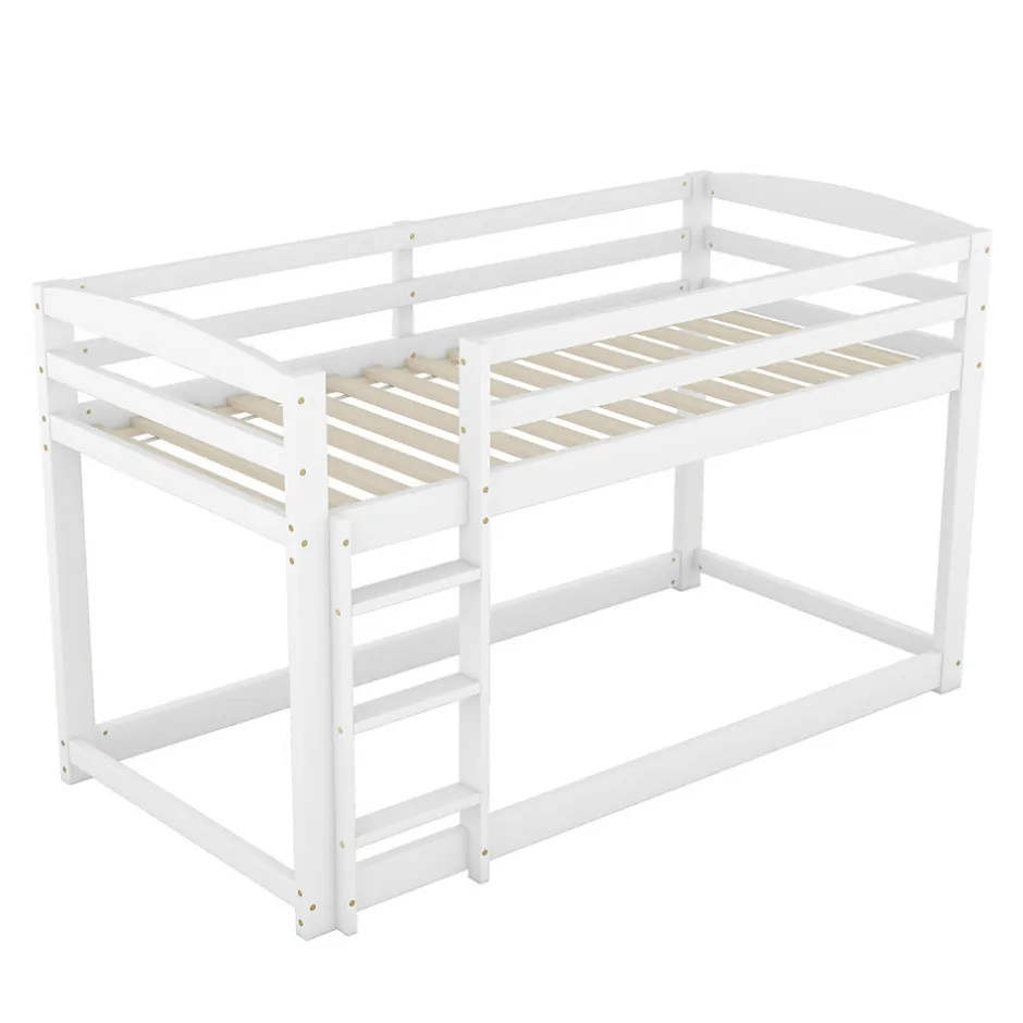 Enfant Simple Life Lit superposé pour enfants, lit cadre bois massif pin, montage facile, blanc, 90x200 cm